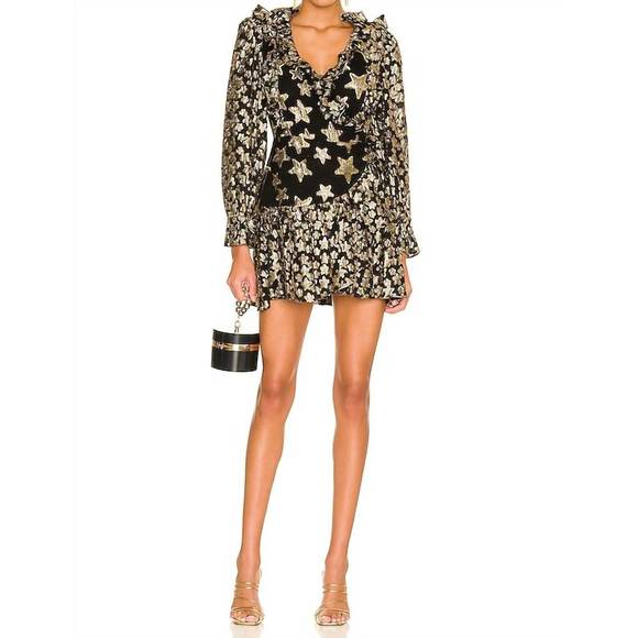 NEW LOVESHACKFANCY findlay wrap dress in black - Picture 1 of 6